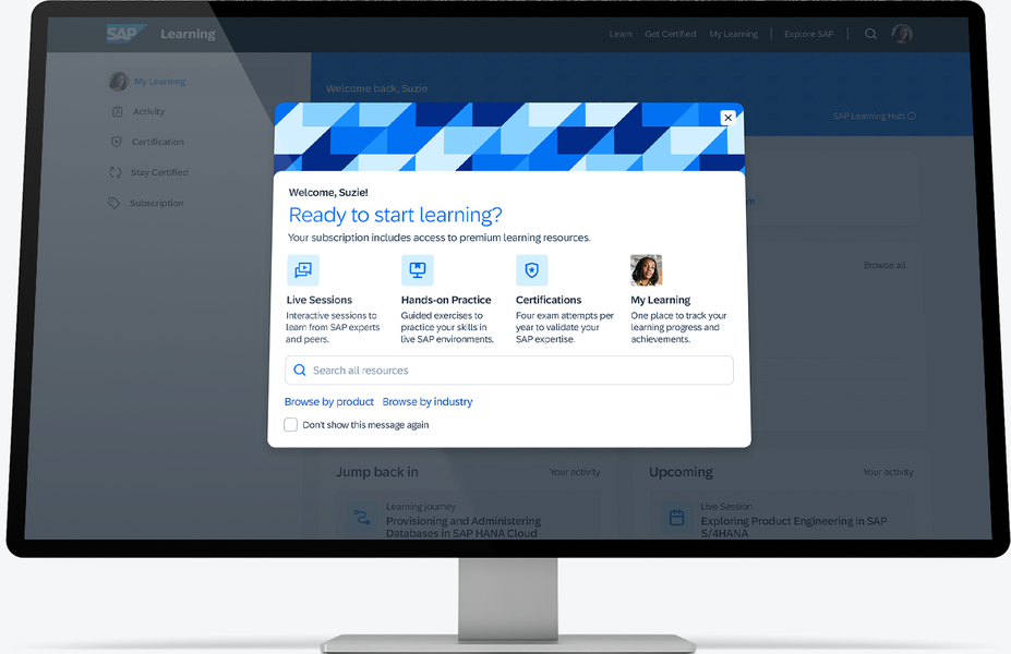 Screenshot of SAP Learning Hub web site
